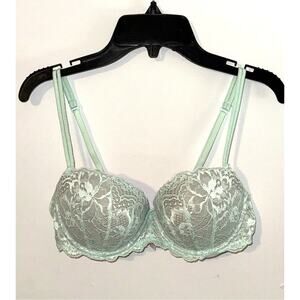 Victoria's Secret PINK Lace Push-Up Balconette Bra Light Blue 36B